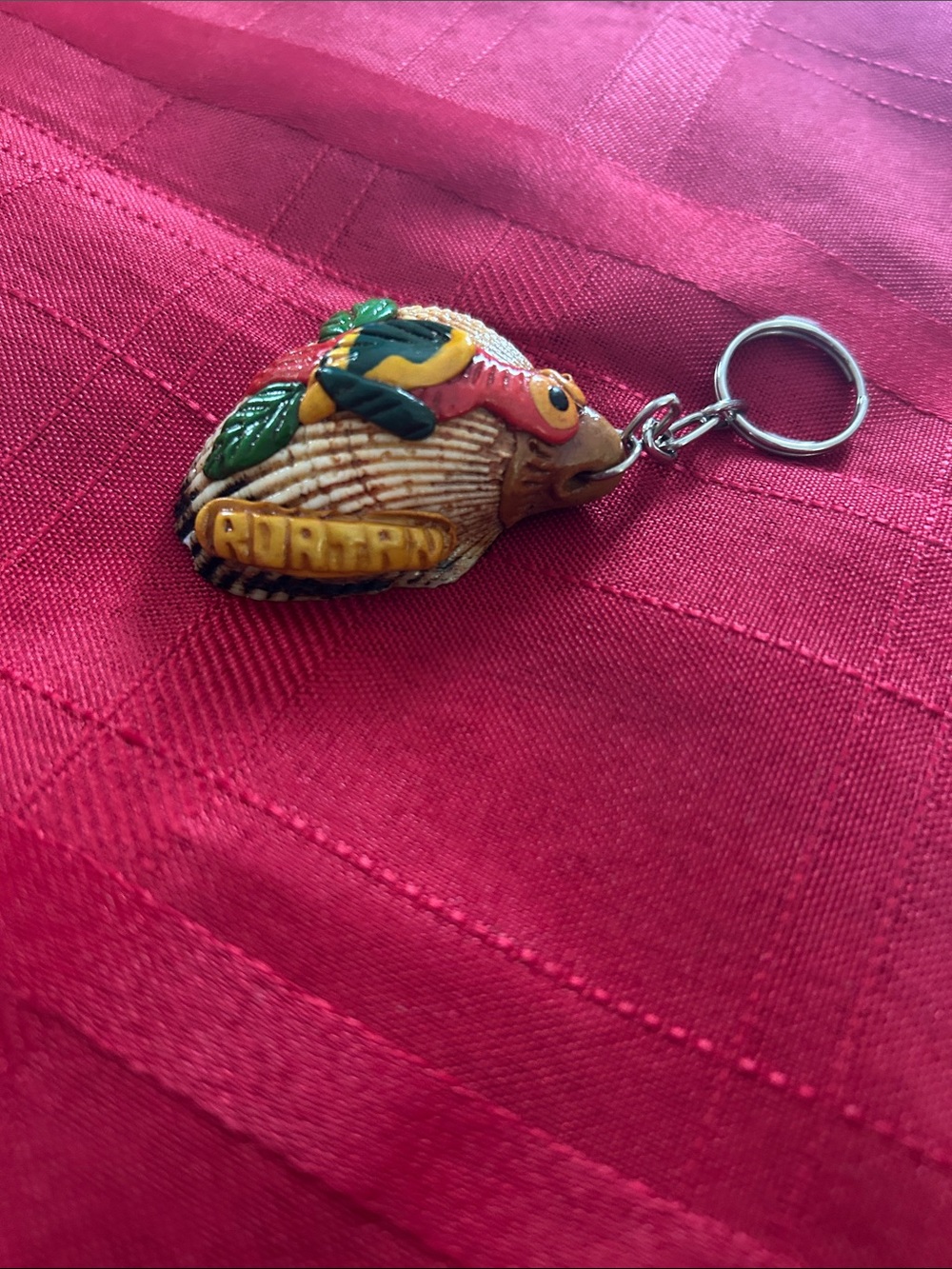 Tropical Parrot Shell Keychain - Multicolor - Picture 2 of 4